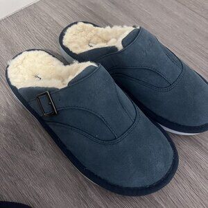 BRAND NEW WITH BOX Navy with Shearling Brunch Suede Slipper Size 7